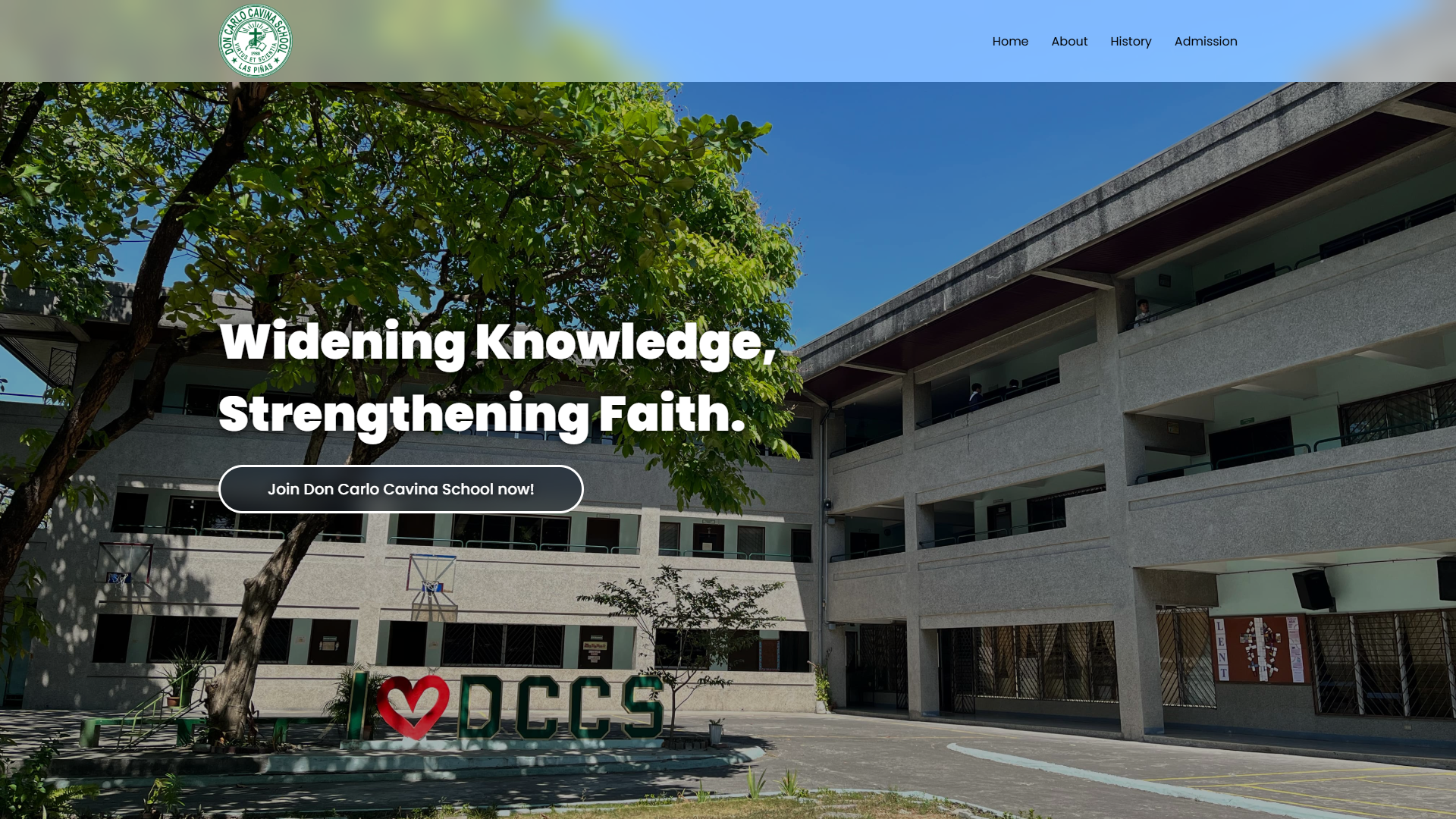 screenshot of project - don carlo cavina school