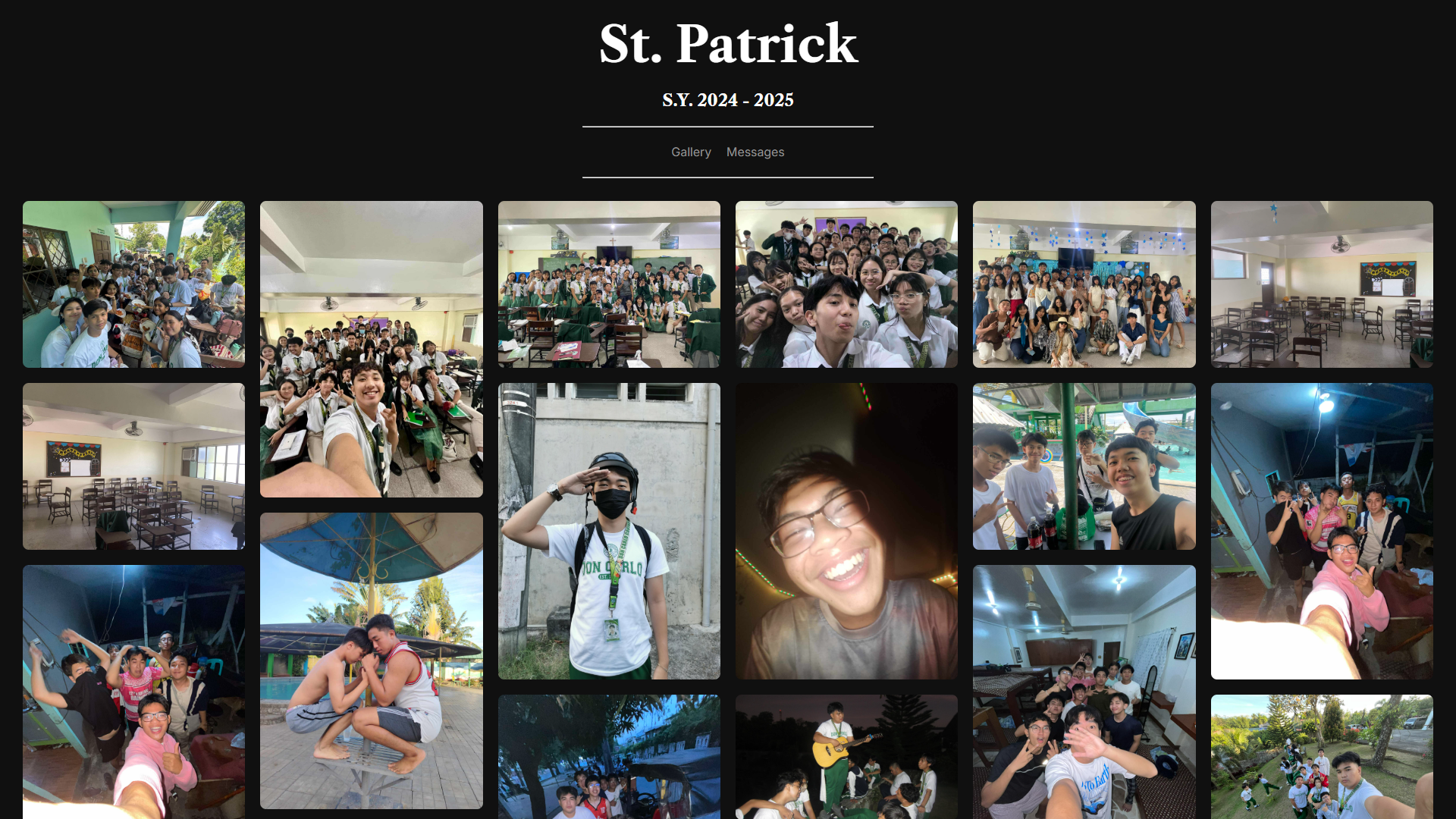 screenshot of project - st. patrick gallery